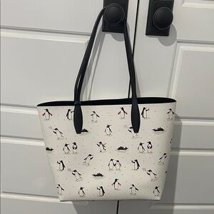 Kate Spade Cream and Black Penguin Tote
